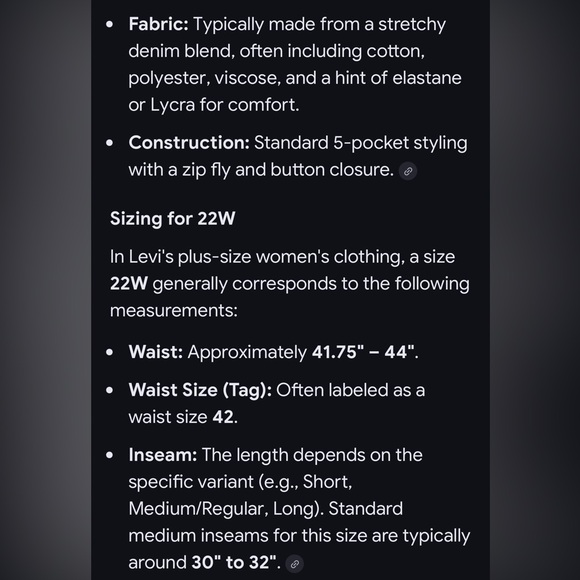 Levi's  Women’s Classic Straight Stretch Indigo Denim Jeans Size 22 W - Picture 13 of 14